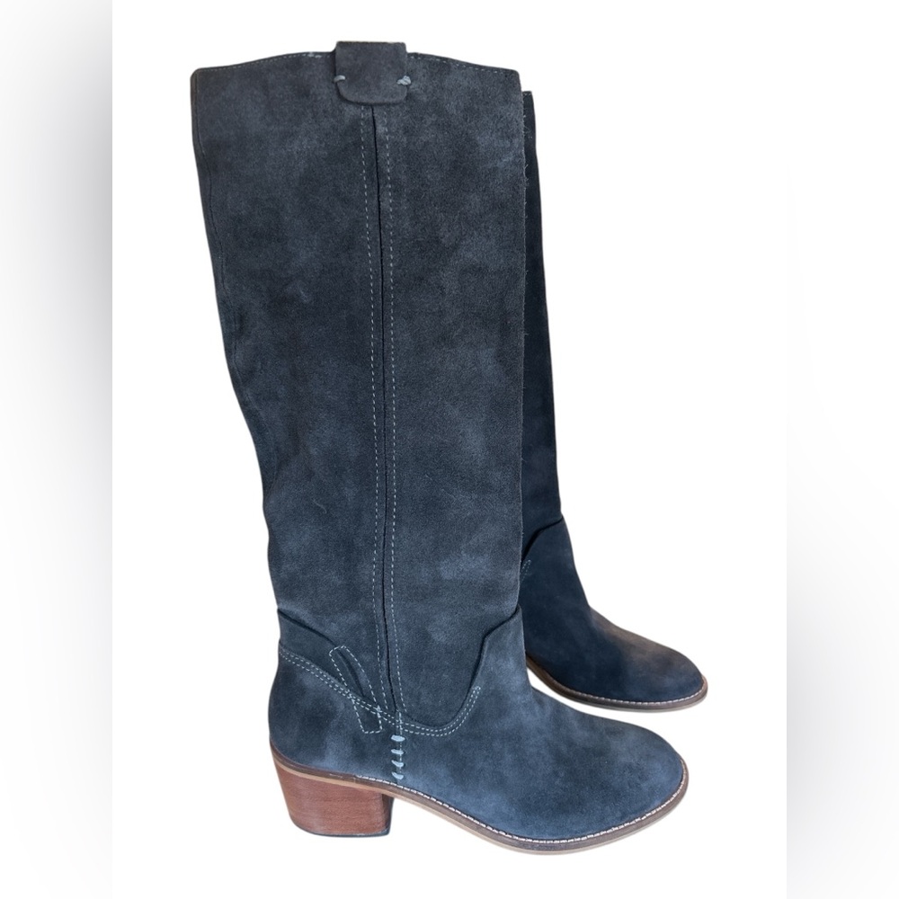Dolce Vita Garnett Western Inspired Suede Tall Boots, Charcoal Gray, Siz… - Picture 3 of 14